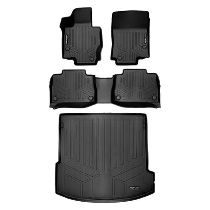 SMARTLINER Custom Fit Floor Mats 2 Rows and Cargo Liner Behind 2nd Row Set Black 2020 Mercedes-Benz GLE-Class 5 Passenger