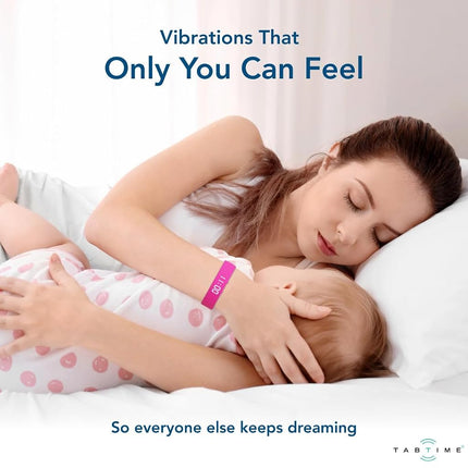 TabTime Vibrating Alarm Reminder Watch - with up to 10 Personal Alarms or Pill Reminders per Day, Pink, Small, Modern