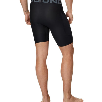 Under Armour Men's HeatGear Compression Shorts, Black (001)/Pitch Grey, 3XL Long