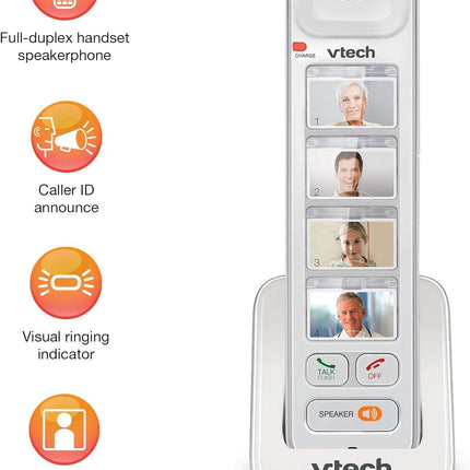 VTech SN5307 Amplified Photo DIAL Accessory Handset with Big Buttons & Large Display for SN5127 & SN5147 Senior Phone Systems, Photo Dial Handset, Cordless Phone System