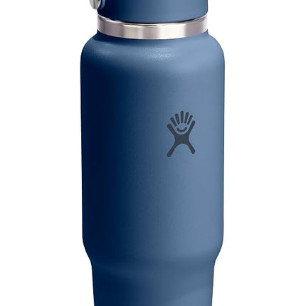 Hydro Flask Travel Water Bottle - Insulated Stainless Steel - Wide Straw Lid, Non Spill, Leakproof in 40 Oz Harbor Blue
