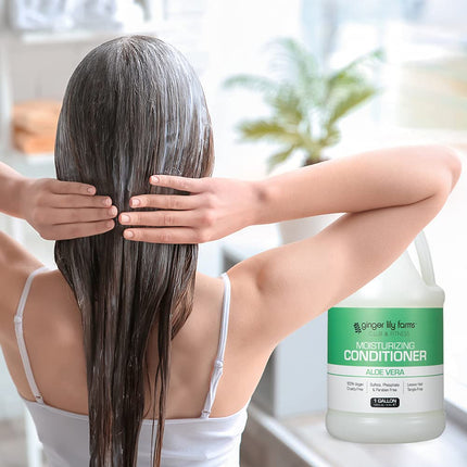 Ginger Lily Farms Club & Fitness Aloe Vera Moisturizing Conditioner, 100% Vegan, Paraben, Sulfate, Phosphate, Gluten & Cruelty-Free, 1 gallon