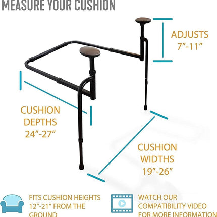 Stander EZ Stand-N-Go, Adjustable Standing Mobility Aid, Chair Assist Grab Bars, Ergonomic Stand Assist Handles (Eligible for VAT Relief in the UK)