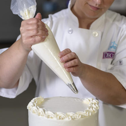 Hygo 18" Disposable Pastry Bag, Grip-Tight Outer Piping Bag, Hot and Cold, 18 inch, Transparent, 100 Pack