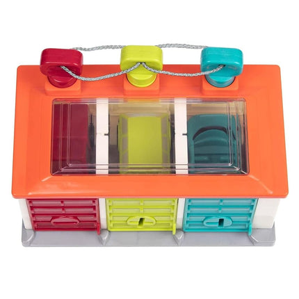 Battat 3-Car Garage, Color Sorting Push-and-Go Playset, Toddler