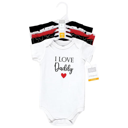 Hudson Baby Baby Cotton Bodysuits, Girl Daddy Red Black, Preemie