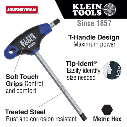 Klein Tools JTH6M8 8 mm Hex Key, Journeyman™ T-Handle, 6-Inch