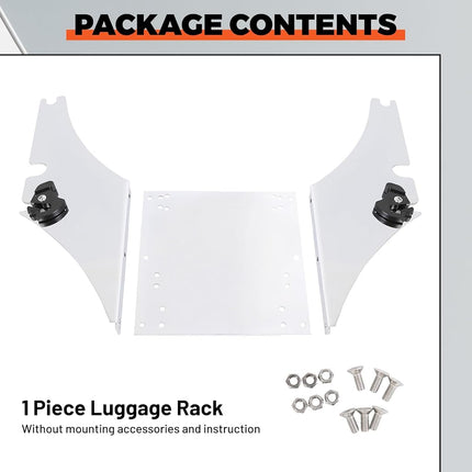 ECOTRIC Trunk Mount Bracket Compatible with 1984-UP Harley Softail Heritage Deluxe Fat Boy Motorcycle Touring Luggage Storage Box Mount Chrome Steel