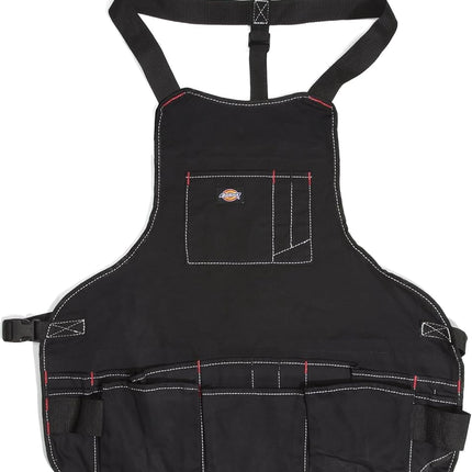 Dickies 16-Pocket Workshop Bib Apron, Durable Canvas Construction, Reinforced Edges, Adjustable Belt, Black
