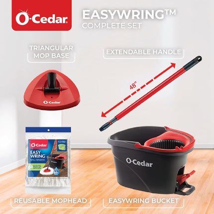 O-Cedar EasyWring Microfiber Spin Mop and Bucket Floor Cleaning System