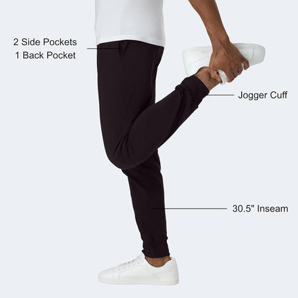 Hanes Originals Cotton Joggers, Jersey Sweatpants for Men with Pockets, 30" Inseam, Black, Small