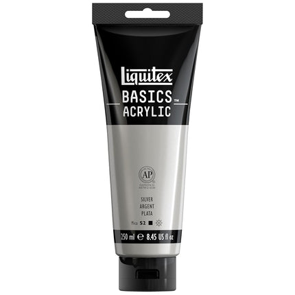 Liquitex BASICS Acrylic Paint, 8.45-oz tube, Silve