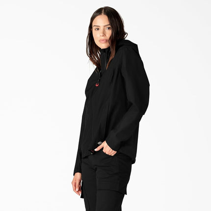 Dickies Women’s Waterproof Rain Jacket, Black, Large