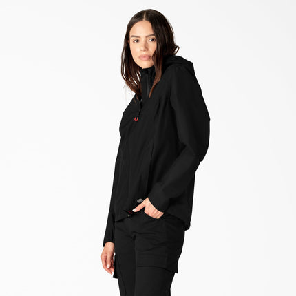Dickies Women’s Waterproof Rain Jacket, Black, Large