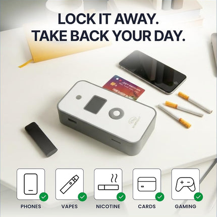 Mindsight Personal Timed Lock Box | Beat Everyday Temptations & Screen Time | 3 Commitment Modes | Fits 1 Phone with Standard Case | Charges While Locked | Out of Sight, Out of Mind