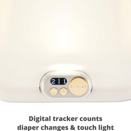 Cambiador de bebé Skip Hop estilo guardería, con luz, lavable y contorneado con espuma acolchada, compatible con cambiadores estándar, color avena