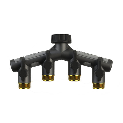 Orbit 58970 4-Way Manifld and Shut-Offs, Black, No