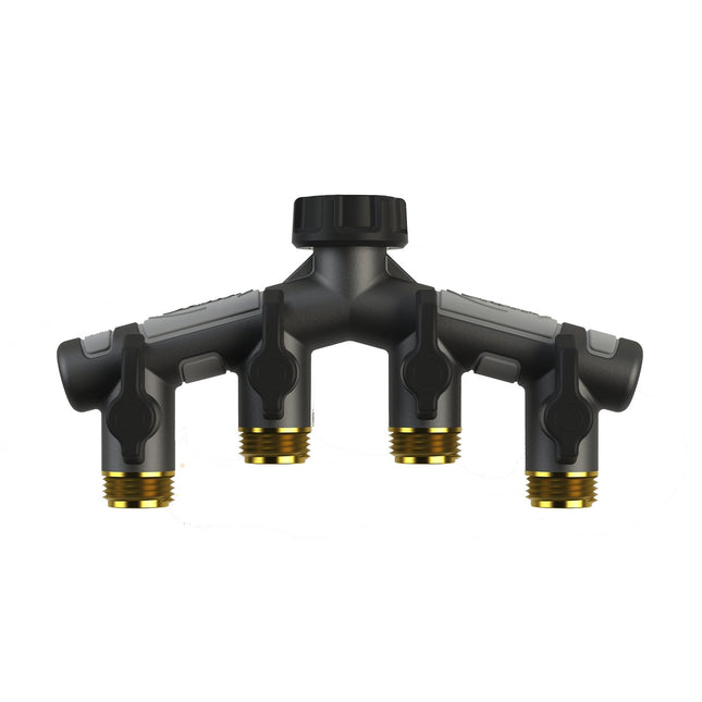 Orbit 58970 4-Way Manifld and Shut-Offs, Black, No