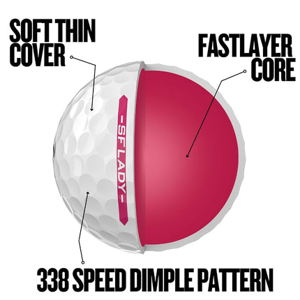 Srixon Soft Feel Lady 9 Golf Ball - White