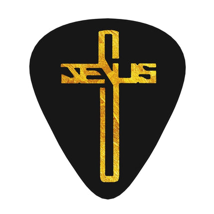 12 Pack Christian-Jesus-Flat Cross Guitar Picks, 0