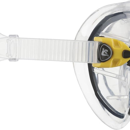 Cressi Big Eyes Evolution Snorkel Mask - Adult Snorkel Set & Quick-Adjust Buckles - Silicone Skirt & Scuba Ready - Low-Volume Scuba Mask - Clear/Yellow - One Size