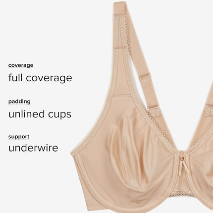 Wacoal Women's Underwired Plain Bra - Black - 40D (90D EU)