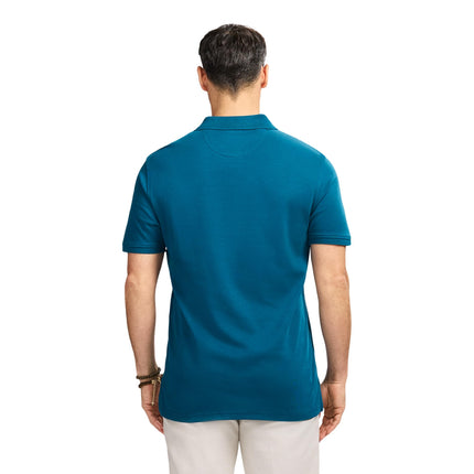 Izod Men's Short Sleeve Interlock Polo Shirt, Legion Blue Solid, Small