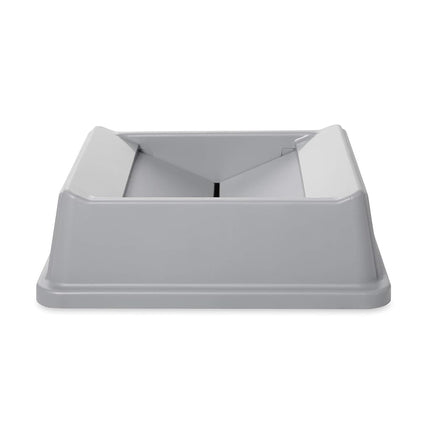 Rubbermaid Commercial Products FG266400GRAY, 20 1/8 inch HIPS Untouchable Square Trash Can Swing Top - Grey