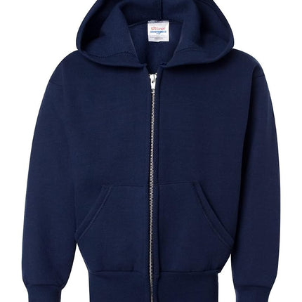 Hanes Boys' Eco Smart Zip Hoodie, Navy, Large