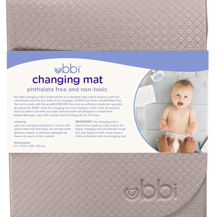 Ubbi On-The-Go Diaper Changing Baby Mat, Soft and Comfortable Diaper Bag Accessory Must Have for Newborns, Easy to Clean, Portable Folding Pad, Baby Traveling Accessories, Taupe