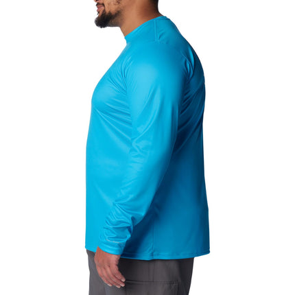 Columbia Men's Terminal Tackle PFG Fish Flag Long Sleeve T-Shirt, Ocean Blue/Coll Navy Offshore Slam, X-Small