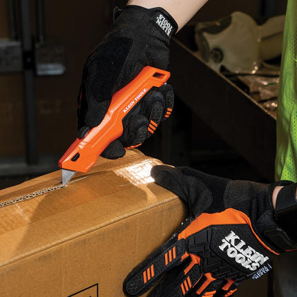 Klein Tools 44301 Retractable Utility Knife with Blade Storage and 5 Extra Blades, Bright Orange, Lightweight Ergonomic Design
