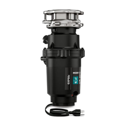 Broyeur d'évier à alimentation continue Moen GXP50C GX Prep Series PRO 1/2 CV, cordon d'alimentation inclus ou non, 5,375 x 13,375 x 5,375 pouces