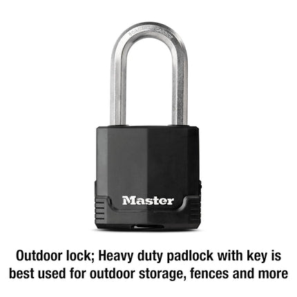 Master Lock M515XDLH Magnum Heavy Duty Padlock with Key, 1 Pack, Black