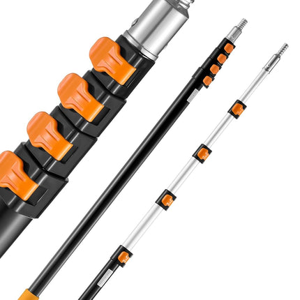VEVOR Telescoping Extension Pole, 6-24 FT Multi-Purpose Extension Pole, Sturdy Aluminum Alloy Paint Extendable Pole with Flip-Lock Design, Telescopic Pole for Painting, Dusting and Cleaning