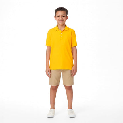 Polo uniforme French Toast à manches courtes en piqué pour garçons (tailles standard et forte), couleur or, 18-20 forte