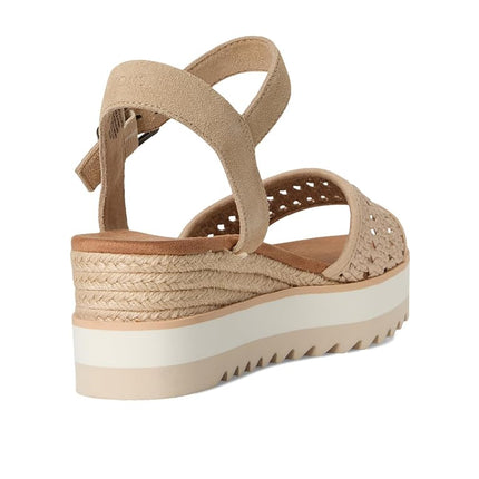 TOMS Women's Diana Sandal, Champagne Metallic Basket Weave/Suede, 6.5