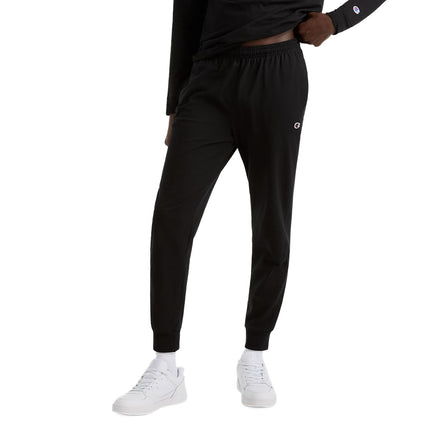 Champion Men's Lightweight Jersey Jogger, Black, L