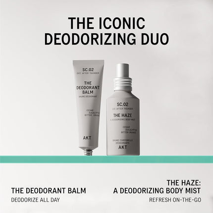 AKT The Haze, Natural Deodorising Body Mist | SC.02 AFTER THUNDER: cedar, eucalyptus, bitter orange | Alcohol-Free, Gender-Free | With Skin-Loving Niacinamide & Balancing Prebiotics, 100 mL