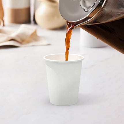 Dealusy 100 Count Coffee Cups 8 oz, Leak-Free Food Safe Paper Cups 8 oz, Hot Cups, Disposable Hot Coffee Cups 8oz
