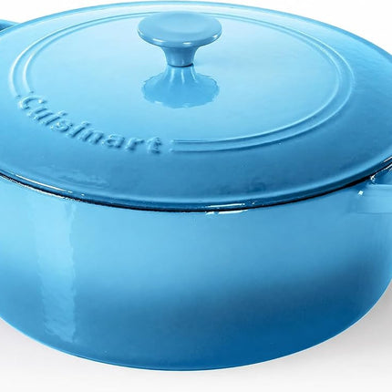 Cuisinart Chef's Classic Enameled Cast Iron Round Covered Casserole (Blue Gradient, 7- Quart)