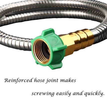 BEAULIFE 304 Stainless Steel Metal Short Garden Hose 3 Feet Flexible, Portable & Lightweight Kink Free Garden Water Outdoor Hose