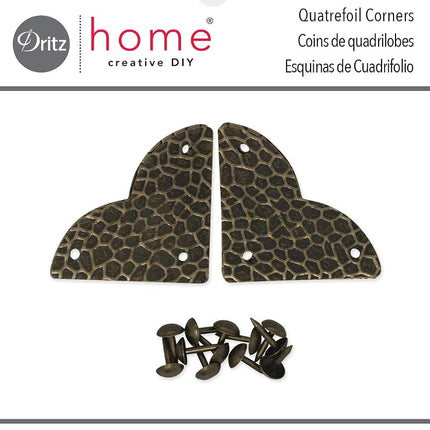 Dritz Home 44792-65 Quincaillerie de campagne Petit coin lisse à quatre feuilles, nickel (paquet de 3)