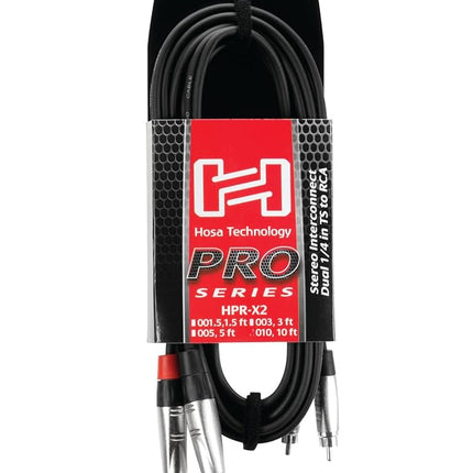 Hosa Pro Dl Cable 1/4IN Ts Rca 3F Repairable Metal End