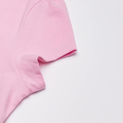 Polo piqué con volantes de manga corta para niña de The Children's Place, color rosa brillante, talla 7-8