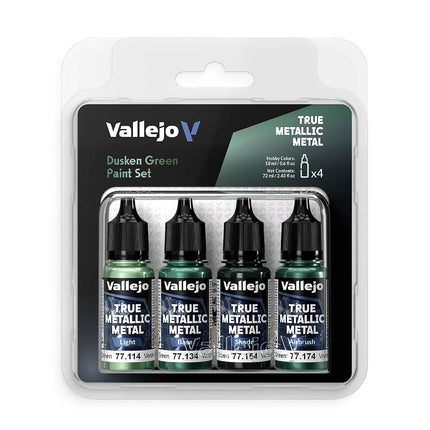 Vallejo True Metallic Paint Set, 4 Colors for Meta
