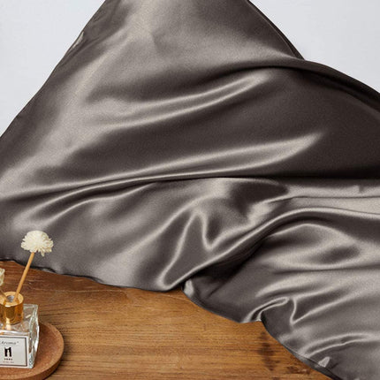 THXSILK Silk Pillowcase - 100% Pure Mulberry Silk - 22 Momme 6A High-Grade Fibers - Satin Pillowcase for Hair & Skin - King Size Silk Pillow Case with Hidden Zipper - Dark Grey