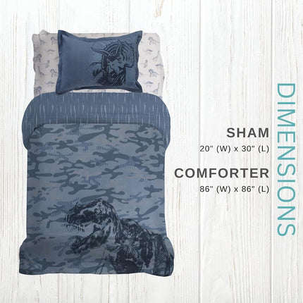 Franco Comforter and Sham, Cotton, Jurassic World, Queen