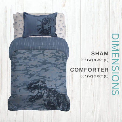Franco Comforter and Sham, Cotton, Jurassic World, Queen
