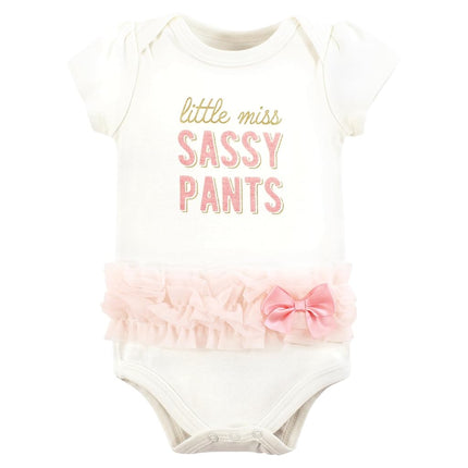 Bodysuits de algodón unisex para bebé Hudson Baby, Miss Sassy Pants, 0-3 Meses